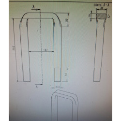 Strzemię Joskin M30*102*255 + nakrętki