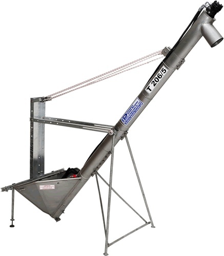 Przenośnik ślimakowy T 206/5 Ø 140, 4m INOX z zaworem
